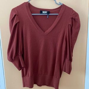 DKNY Rust Red Vneck